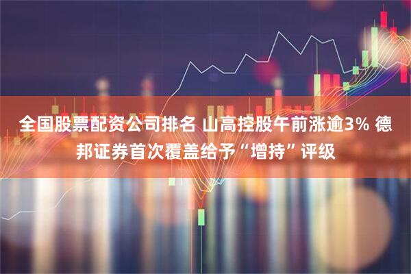 全國股票配資公司排名 山高控股午前漲逾3% 德邦證券首次覆蓋給予“增持”評級