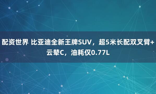 配資世界 比亞迪全新王牌SUV，超5米長配雙叉臂+云輦C，油耗僅0.77L